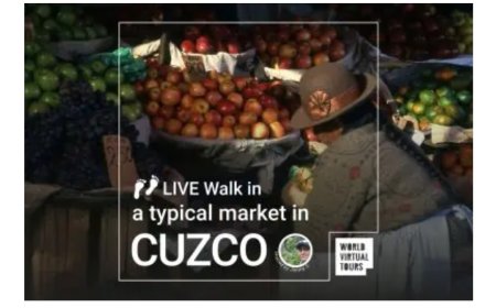 Live Walk in a typical market in Cusco City, Peru