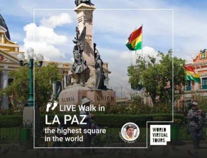 Zoom Virtual Tour: Live Walk in La Paz, Bolivia – the highest square in the world