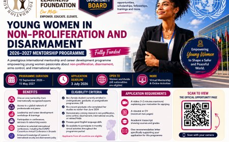 Young Women in Non-Proliferation and Disarmament 2026–2027 Mentorship Programme (Fully Funded)