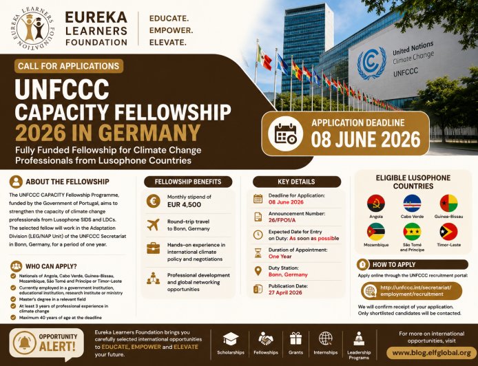 UNFCCC CAPACITY Fellowship 2026 in Germany (EUR 4,500 Monthly Stipend)