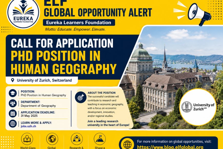 PhD Position in Human Geography 2026 at the University of Zurich, Switzerland (Fully Funded)