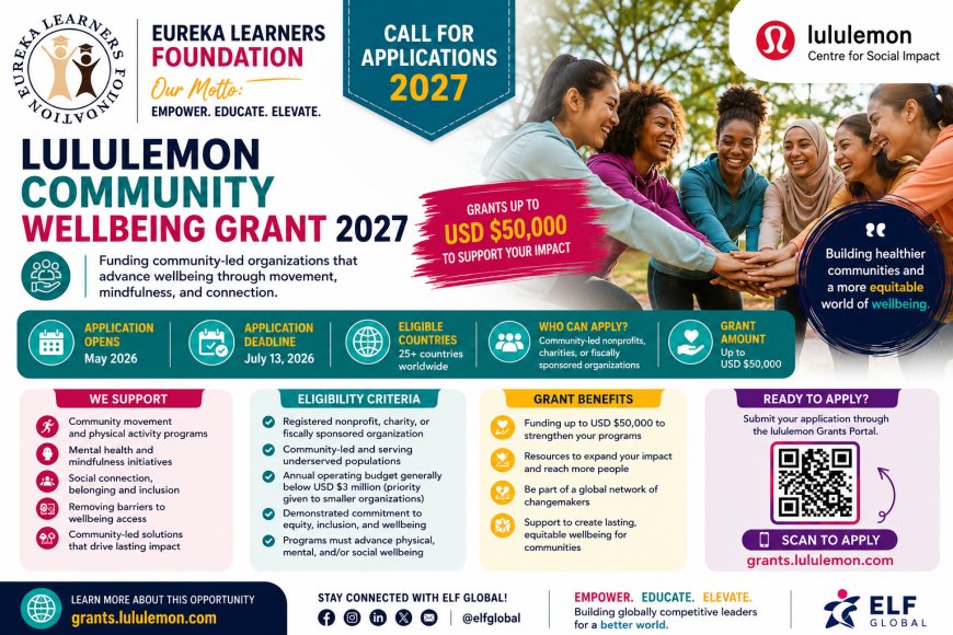 Call for Applications: Lululemon Community Wellbeing Grant 2027