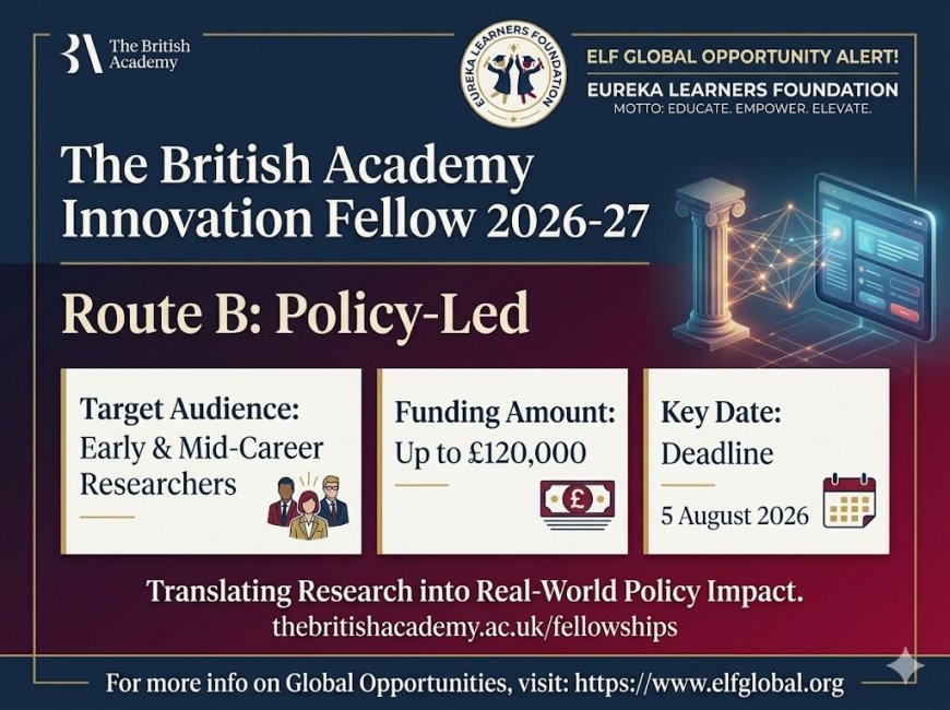 Call for Applications: British Academy Innovation Fellowships 2026–27 (Route B: Policy-Led)