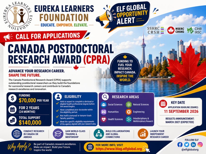Call for Applications: Canada Postdoctoral Research Award (CPRA) 2026