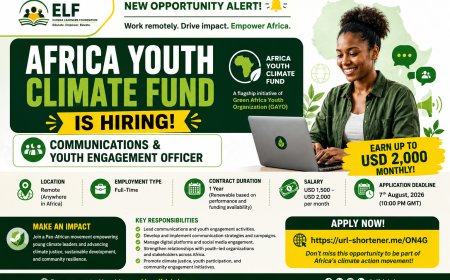 Africa Youth Climate Fund Is Hiring a Remote Communications & Youth Engagement Officer – Earn Up to USD 2,000 Monthly