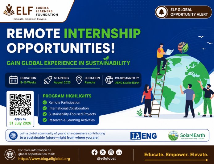 Remote Sustainability Internship 2026: Join IAENG & Solar4Earth for a Global Virtual Internship Experience