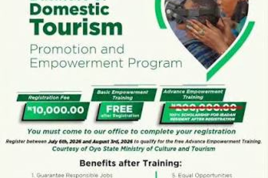 Oyo State Launches Domestic Tourism Promotion and Empowerment Programme for Aspiring Tourism Professionals