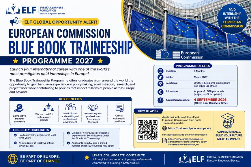 European Commission Blue Book Traineeship Programme 2027: Apply for a Prestigious Paid Internship with the European Commission